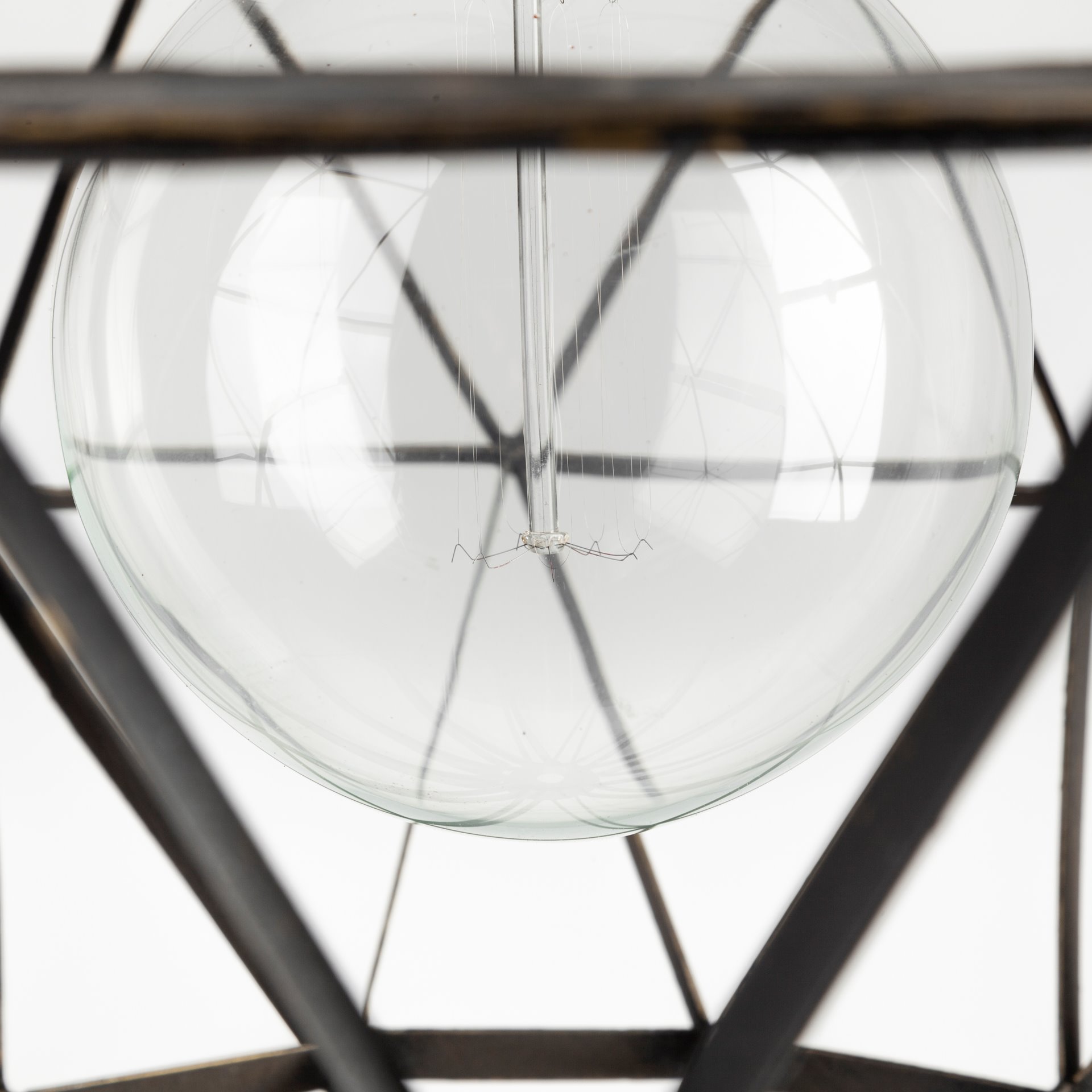 Dyson I 18x18 Black Metal Triangular Orb Pendant Light large image 