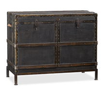 Online Designer Living Room Ludlow 44.5" Trunk Bar Cabinet, Black