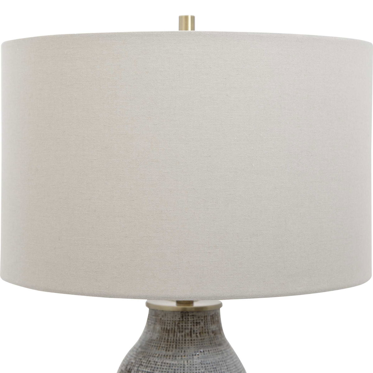 Monacan Gray Textured Table Lamp, by Uttermost, 1'4" width x 2'1.5" height x 1'4" depth View 6