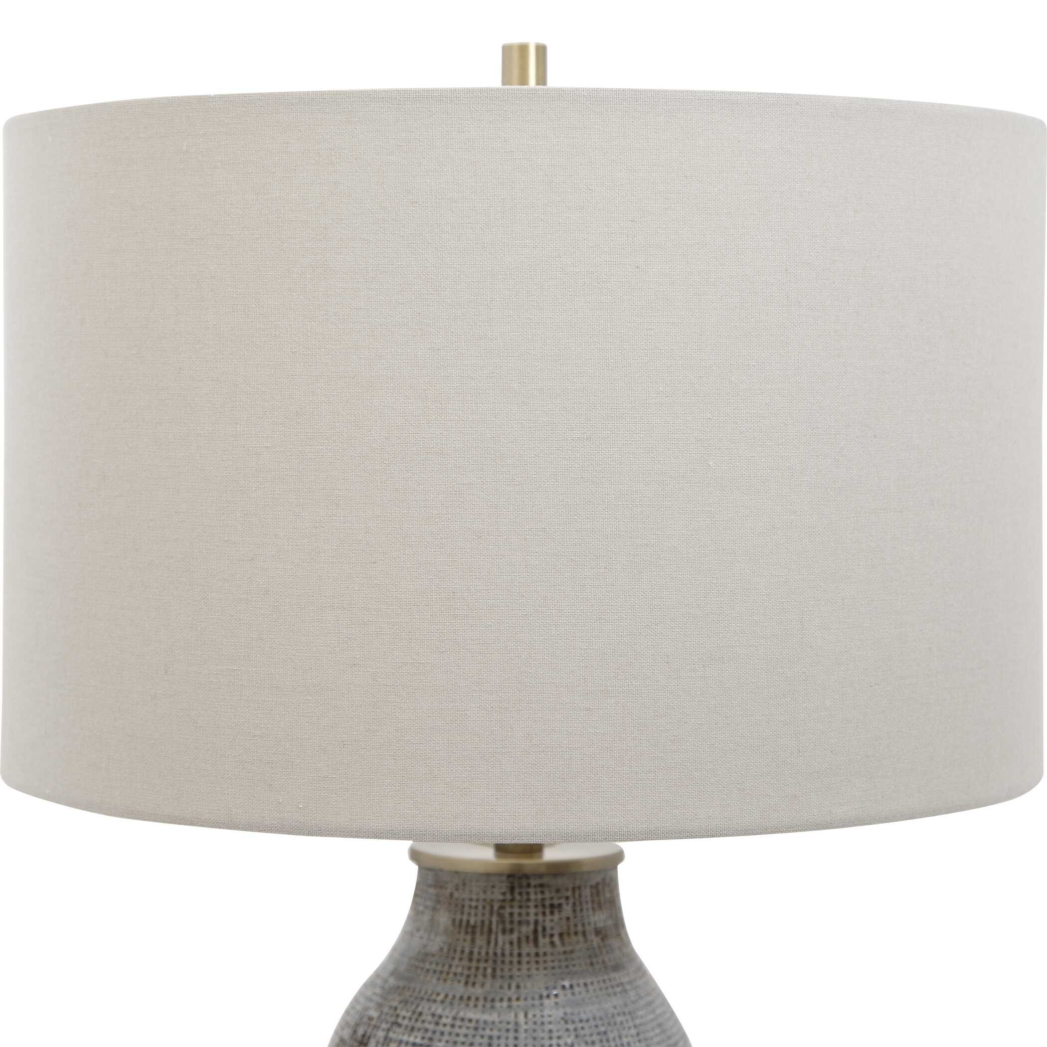 Monacan Gray Textured Table Lamp, by Uttermost, 16" width x 25.5" height x 16" depth View 6
