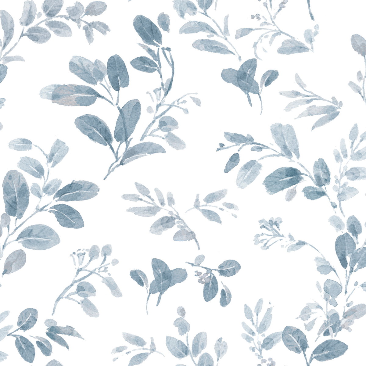 Dancing Leaves Blue Peel & Stick Wallpaper, by York Wall, 18'10.8" length x 1'6" width x 0.02" depth