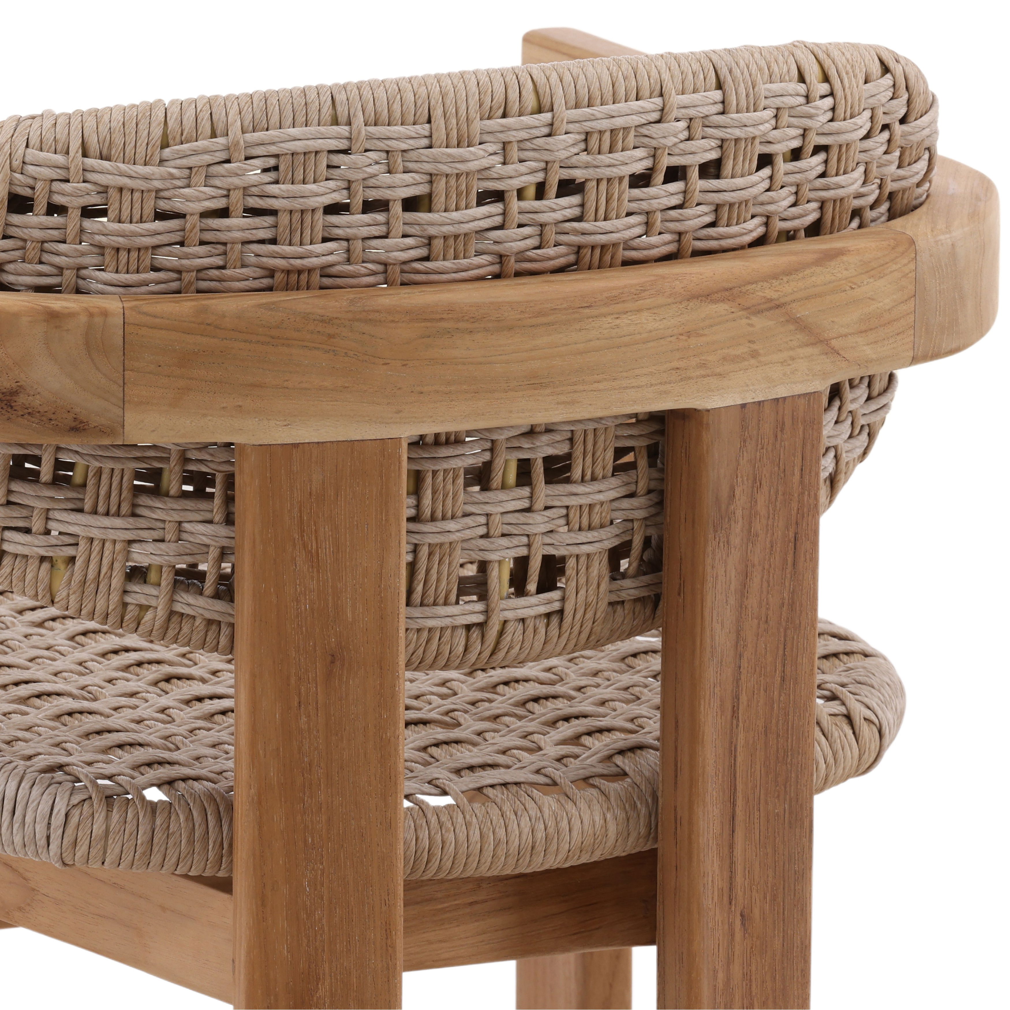 Jovita Outdoor Dining Chair Beige, by Dovetail, 22.1" width x 31.5" height x 22.5" depth View 5