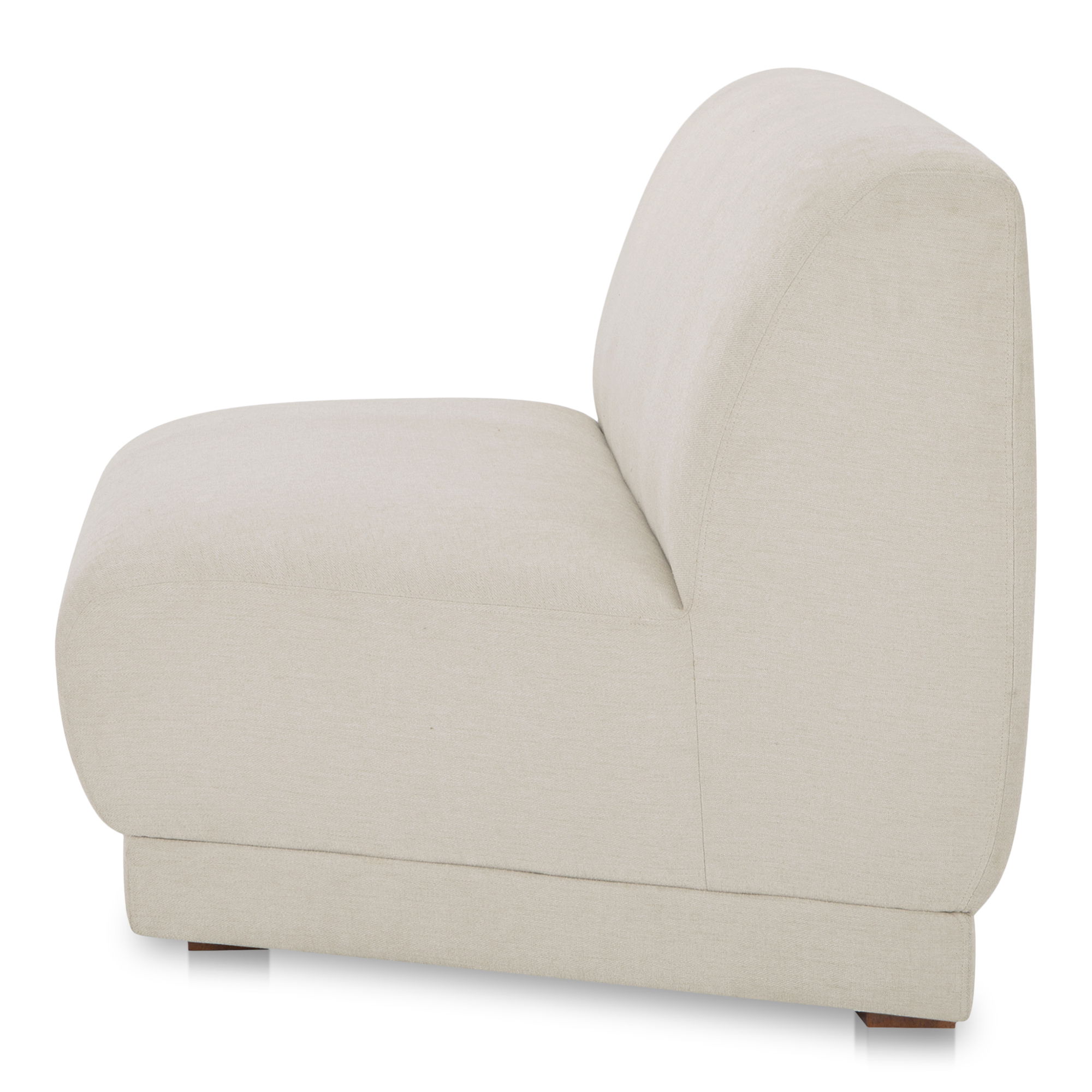 Fraser Wedge Slipper Chair Off White, Accent Chair by Moe's Home, 62.5" width x 31.5" height x 34.3" depth View 3