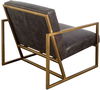 Armelle I Black Leather Seat with Gold Metal Frame Accent Chair thumbnail 3