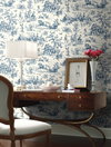 Seasons Toile Navy Wallpaper, by York Wall, 27' length x 2'3" width x 0.02" depth thumbnail 6