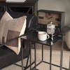 Harvey  Black Metal and Wood Rectangular Table Clock, by Mercana, 12.99" length x 4.53" width x 8.07" height thumbnail 4