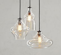 Online Designer Bedroom McCarthy 3-Light Glass 23" Pendant