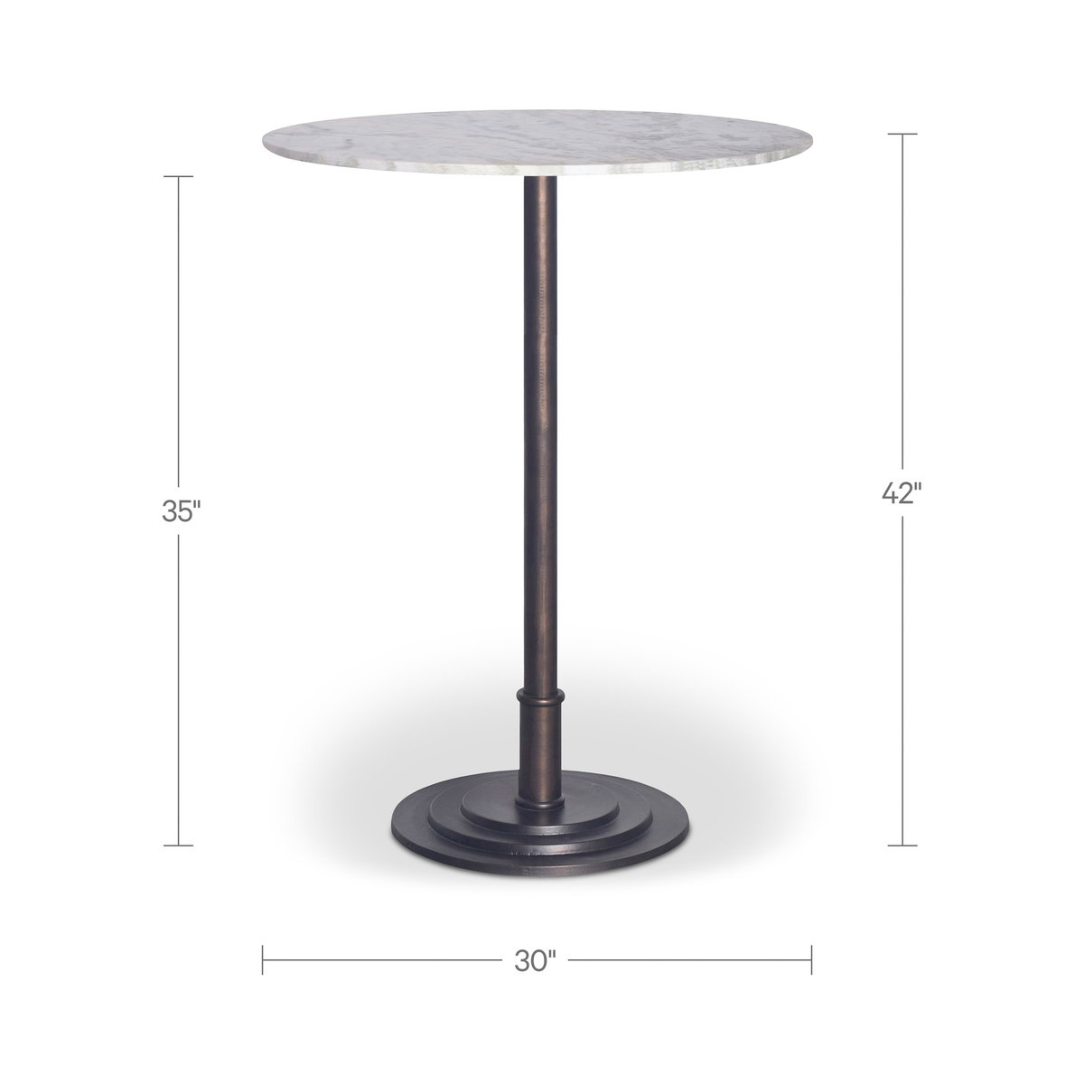 Tori Outdoor Bar Table White Marble, Counter & Bar Table by Moe's Home, 30" width x 42" height x 30" depth View 5