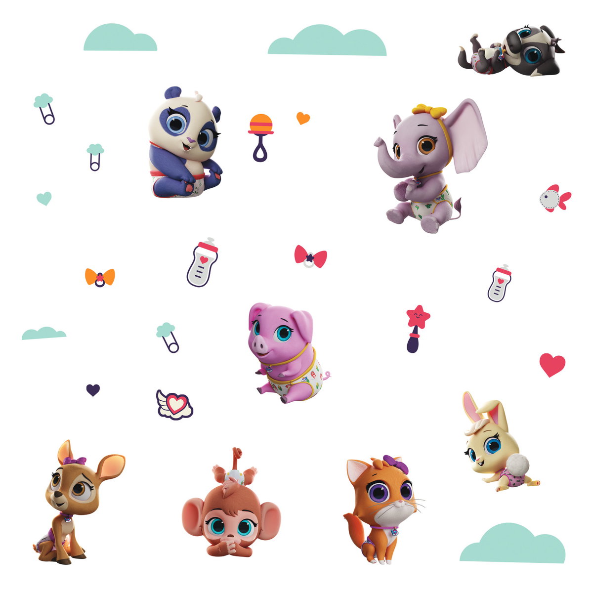 Disney Junior T.O.T.S. Wall Decals, by York Wall, 1'4.8" length x 9" width x 0.95" depth