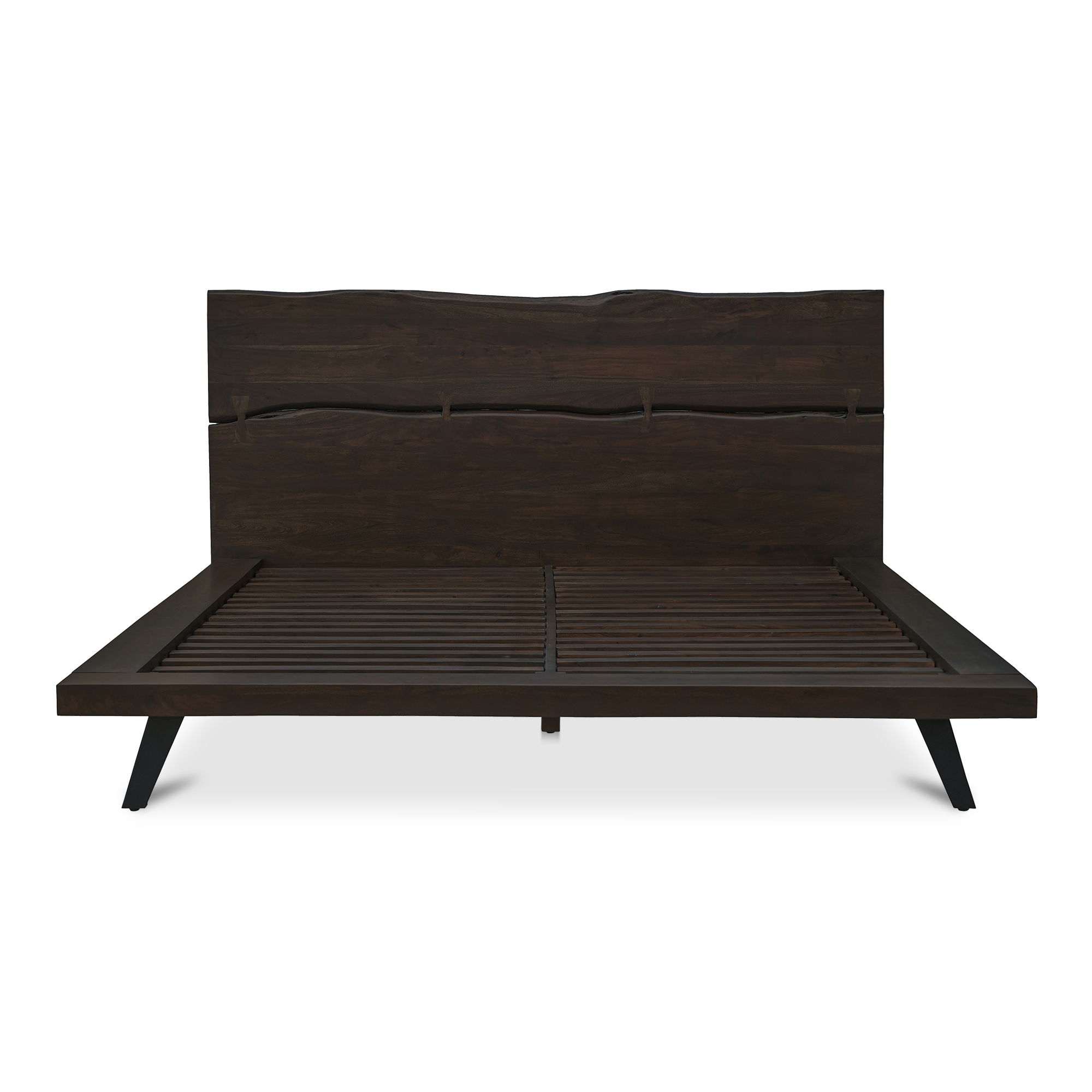Madagascar King Platform Bed Dark Brown, by Moe's Home, 91.5" width x 48" height x 89" depth View 4