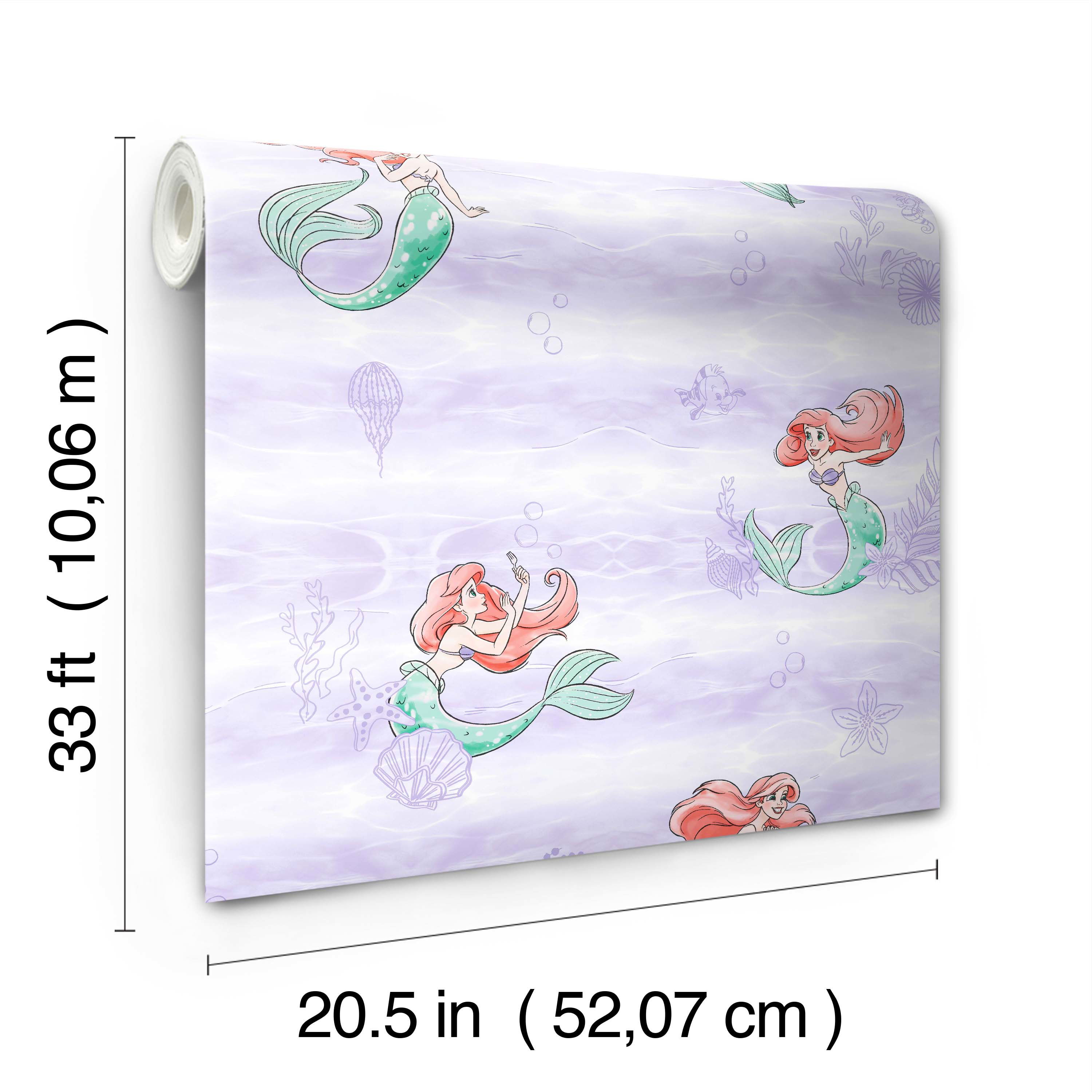 Disney the Little Mermaid Swim Purple Wallpaper large image 