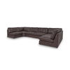 Thurlow U Shaped Modular Armless Sectional   espresso Brown Leather, Sectional Sofa by Moe's Home, 165.4" width x 33" height x 82.7" depth thumbnail 2
