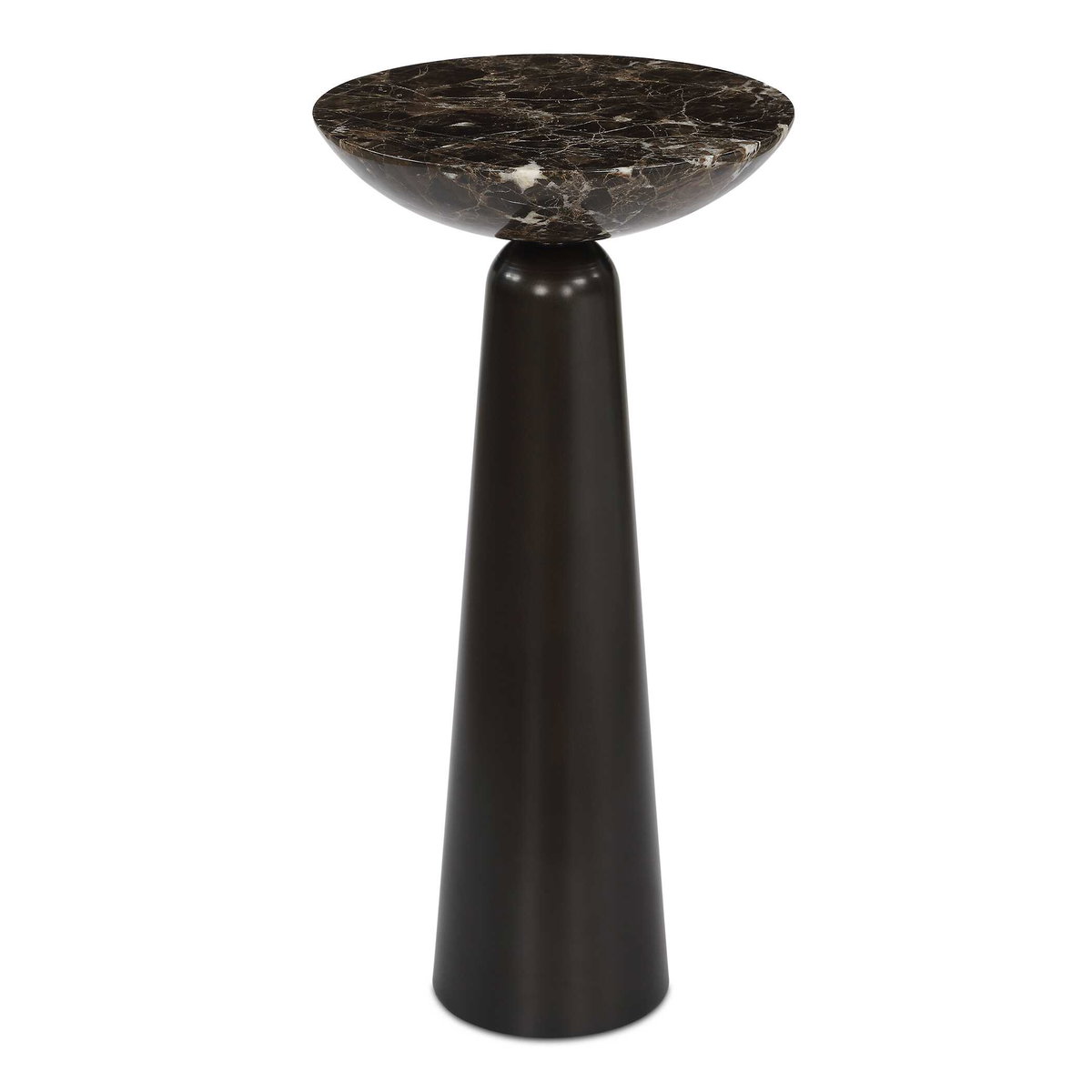 Hastings Brown Marble Accent Table, Side & End Table by Uttermost, 11" width x 22" height x 11" depth View 1