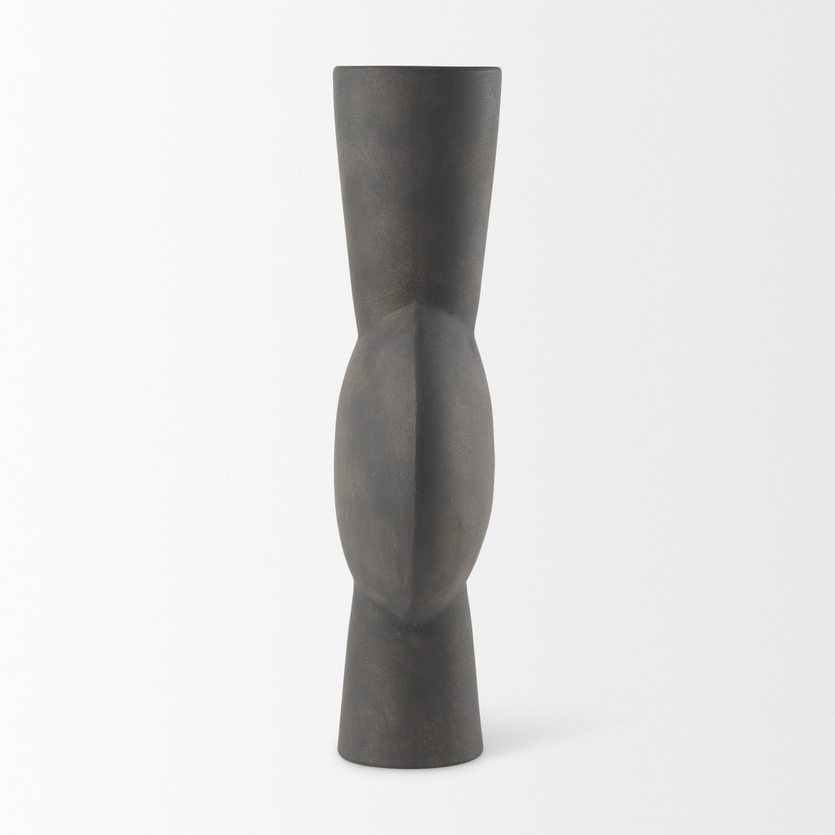 Kaz  Earthy Brown Ceramic Vase, by Mercana, 8.27" length x 3.94" width x 16.73" height View 5