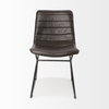 Thornton Solid Back Dining Side Chair | Faux Leather with Iron, Dining Chair by Mercana, 17.72" length x 24.8" width x 31.5" height thumbnail 5