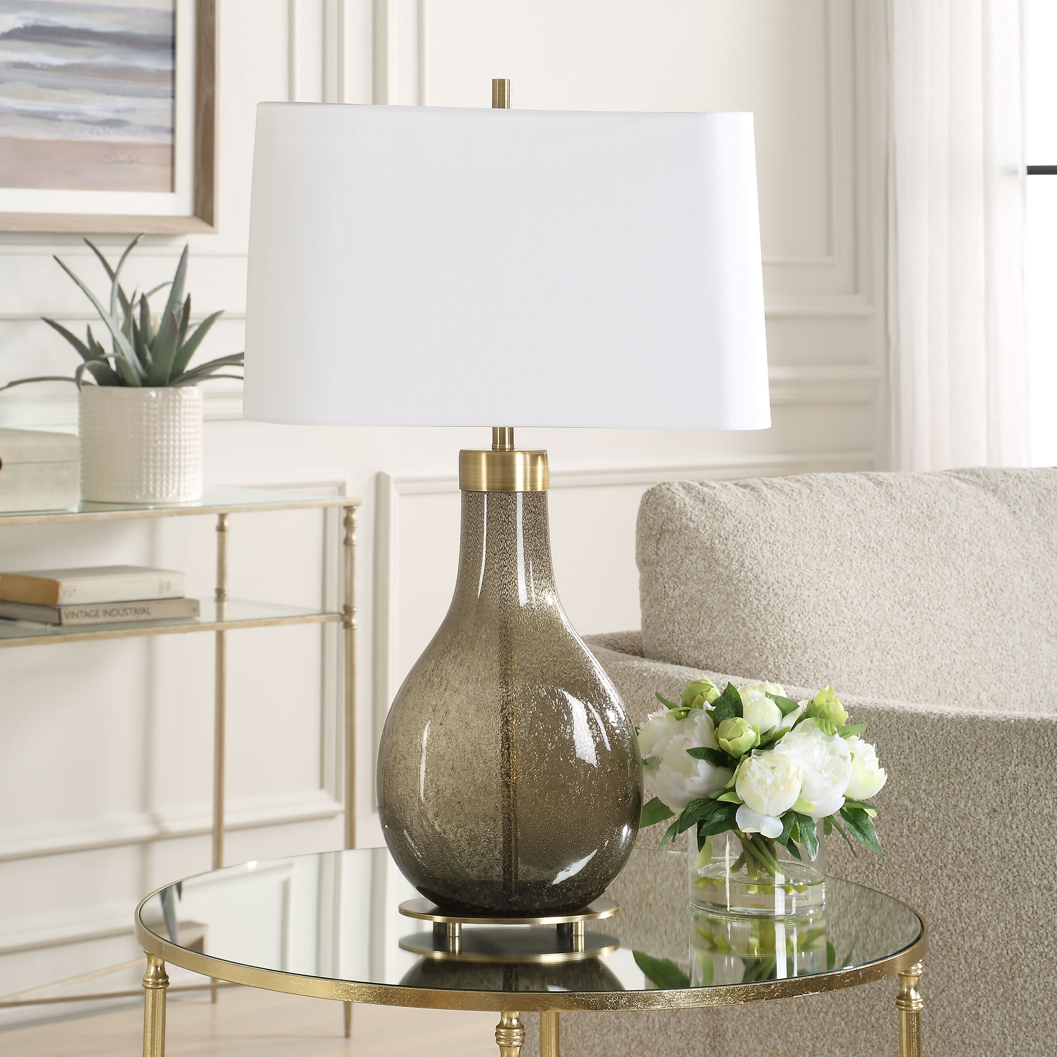 Shyla Dark Glass Table Lamp large image 