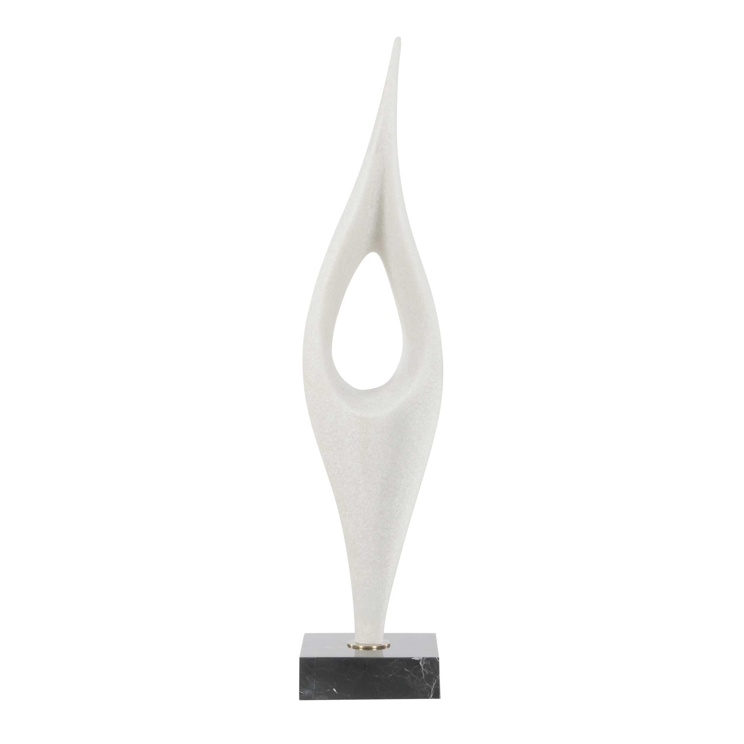 Fluid Drop White Stone Sculpture, Decorative by Uttermost, 5" width x 24.25" height x 5" depth View 5
