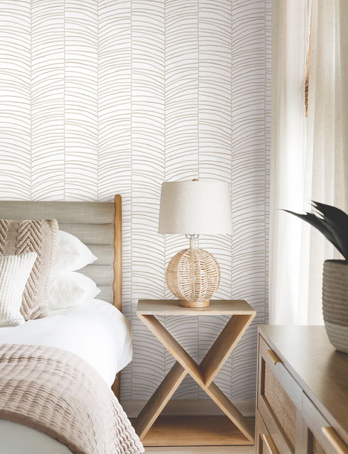 Cascade Palm Chevron Dune Wallpaper