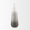 Toru Tall White with Grey Ombre Metal Vase, by Mercana, 7.87" length x 7.87" width x 23.62" height thumbnail 4