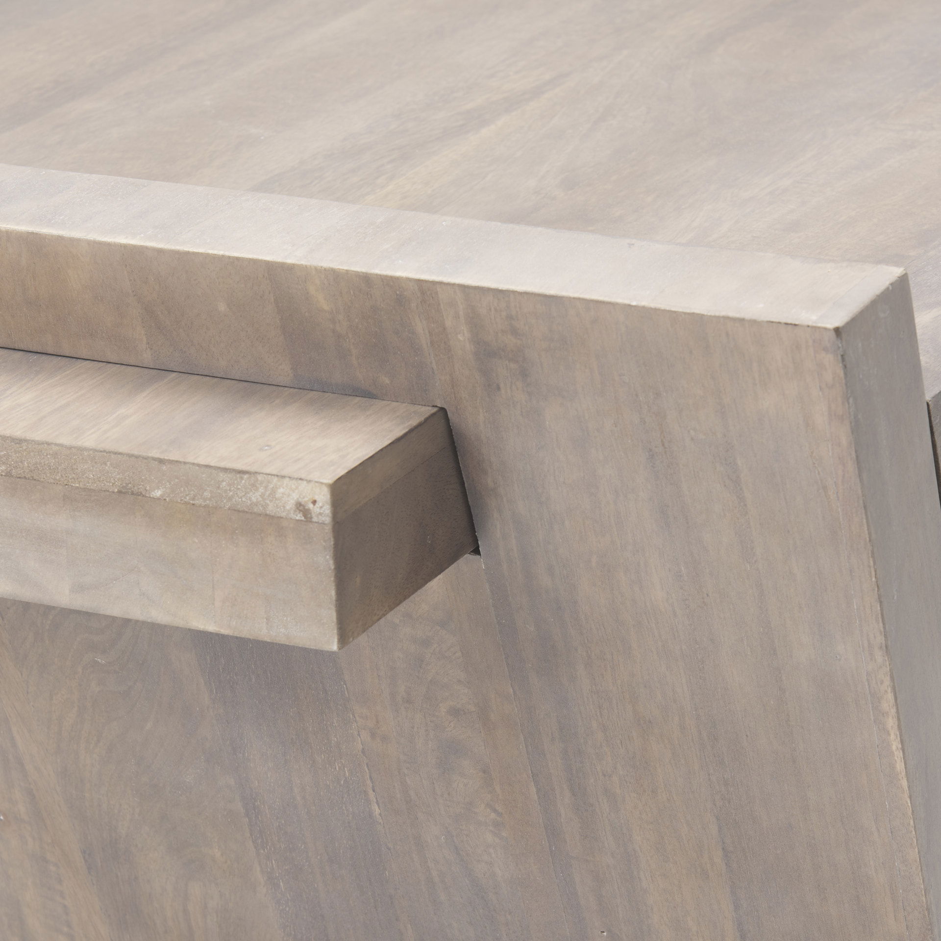 Elaine 59x36 Brown Solid Wood Top & Base Coffee Table large image 