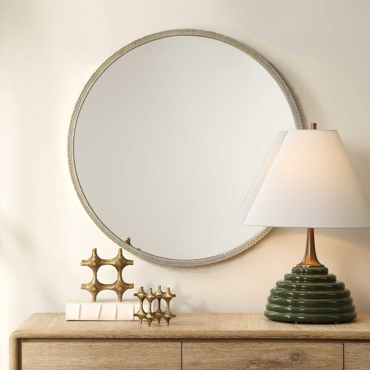 Break The Ice Round Mirror, by Uttermost, 31.5" width x 31.5" height x 2" depth View 2