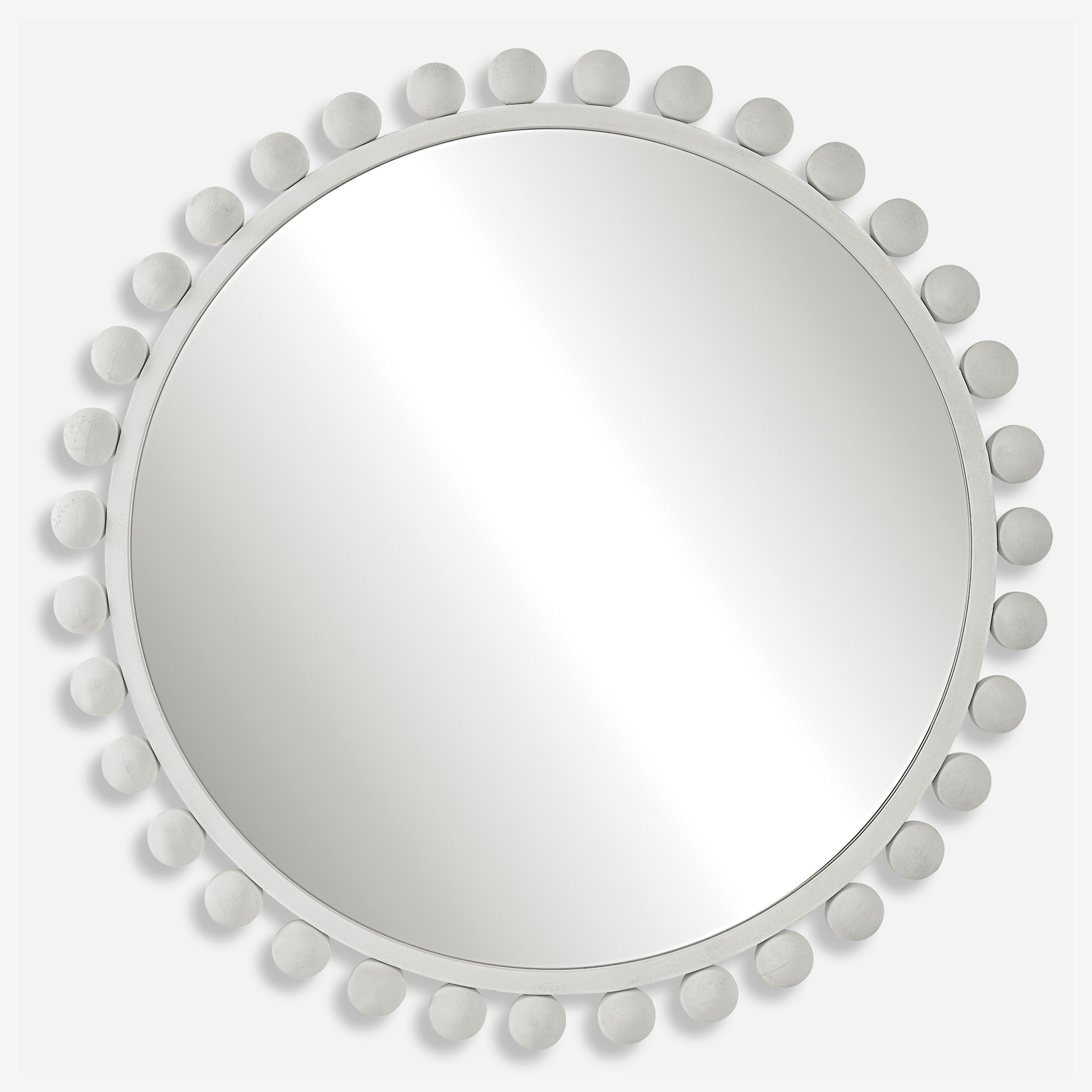 Cyra White Round Mirror large image 