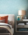 Teal Bijou Wallpaper, by York Wall, 27' length x 2'3" width x 0.02" depth thumbnail 2
