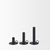 Noir Matte Black Metal Candle Holders (Set of 3), Candles & Candle Holder by Mercana, 3.94" length x 3.94" width x 7.08" height thumbnail 5