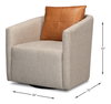 Bronson Swivel Chair, by Sarreid, 2'8" length x 2'6" width x 2'8" height thumbnail 13