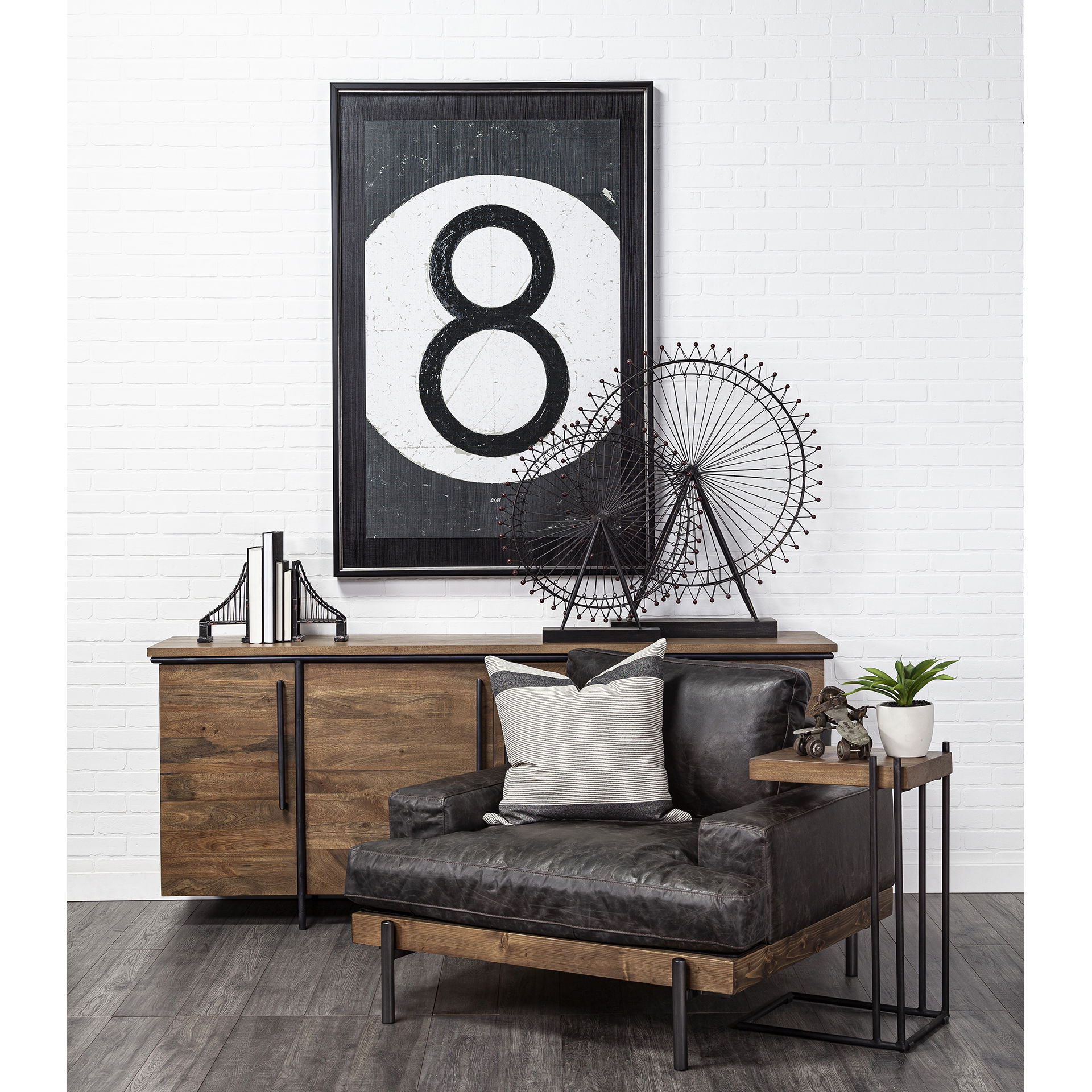 Suspension Set of 2 19L x 4W Brown Wrought Iron Suspension Bridge Bookends, by Mercana, 19" length x 3.94" width x 10.04" height View 2