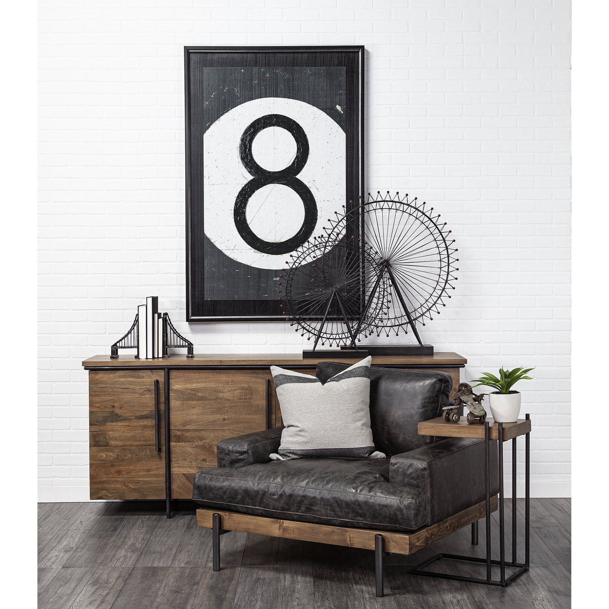 Suspension Set of 2 19L x 4W Brown Wrought Iron Suspension Bridge Bookends, by Mercana, 19" length x 3.94" width x 10.04" height View 2