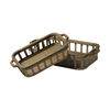 Louis Set of 2 Natural Wood Slated Nesting Trays, Decorative Tray by Mercana, 27.56" length x 13.98" width x 4.92" height thumbnail 1