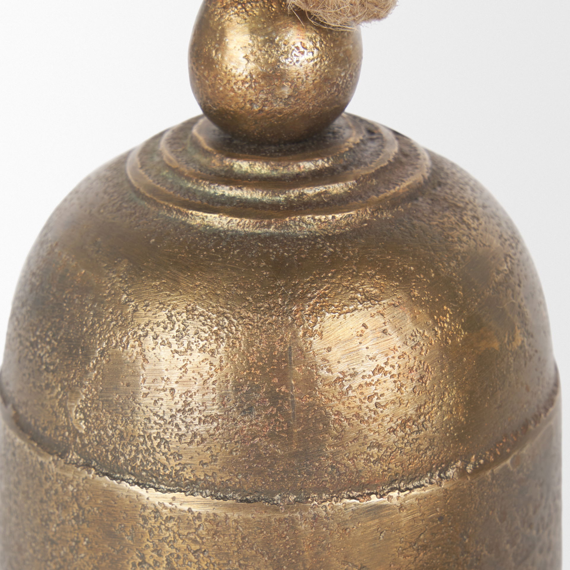 Quincy Small Gold Metal Decorative Bell Object, Decorative Object by Mercana, 3.5" length x 3.5" width x 6" height View 10