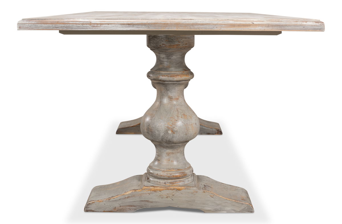Lionisio Trestle Table  Grey Oak, by Sarreid, 3'5" length x 7' width x 2'6" height View 7