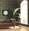 Nouveae Damask Green Wallpaper, by York Wall, 27' length x 2'3" width x 0.02" depth thumbnail 2