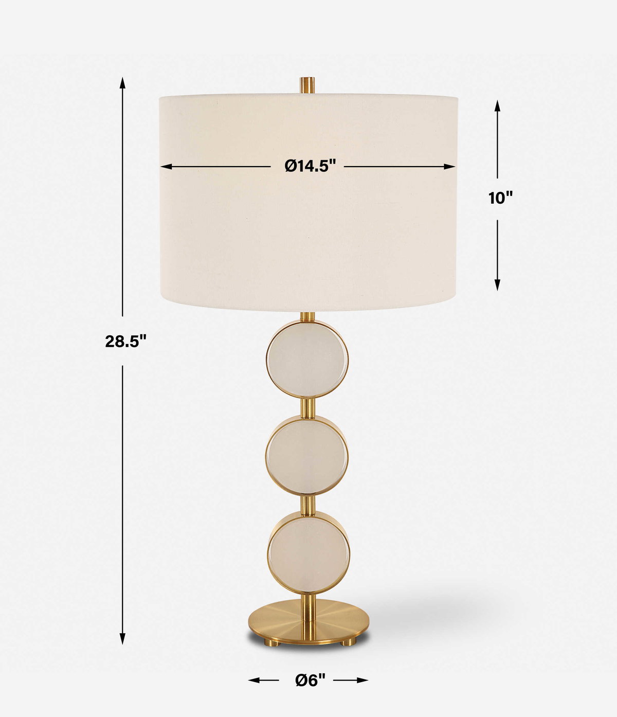 Three Rings Contemporary Table Lamp, by Uttermost, 1'2.5" width x 2'4.5" height x 1'2.5" depth View 3