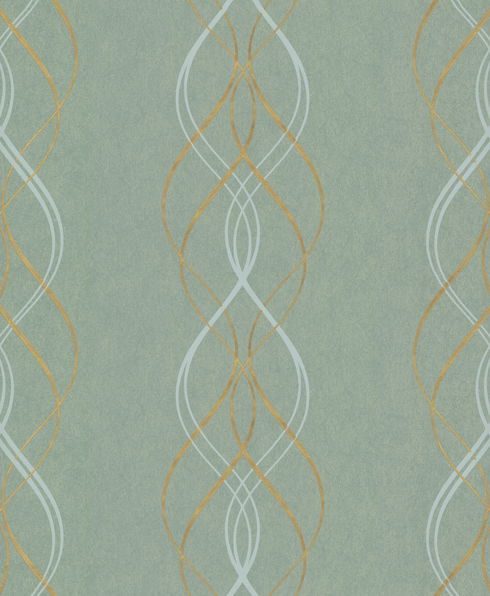 Aurora Blue & Gold Wallpaper