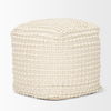 Sakaye Beige with Cream Stitched Patterned Pouf thumbnail 3
