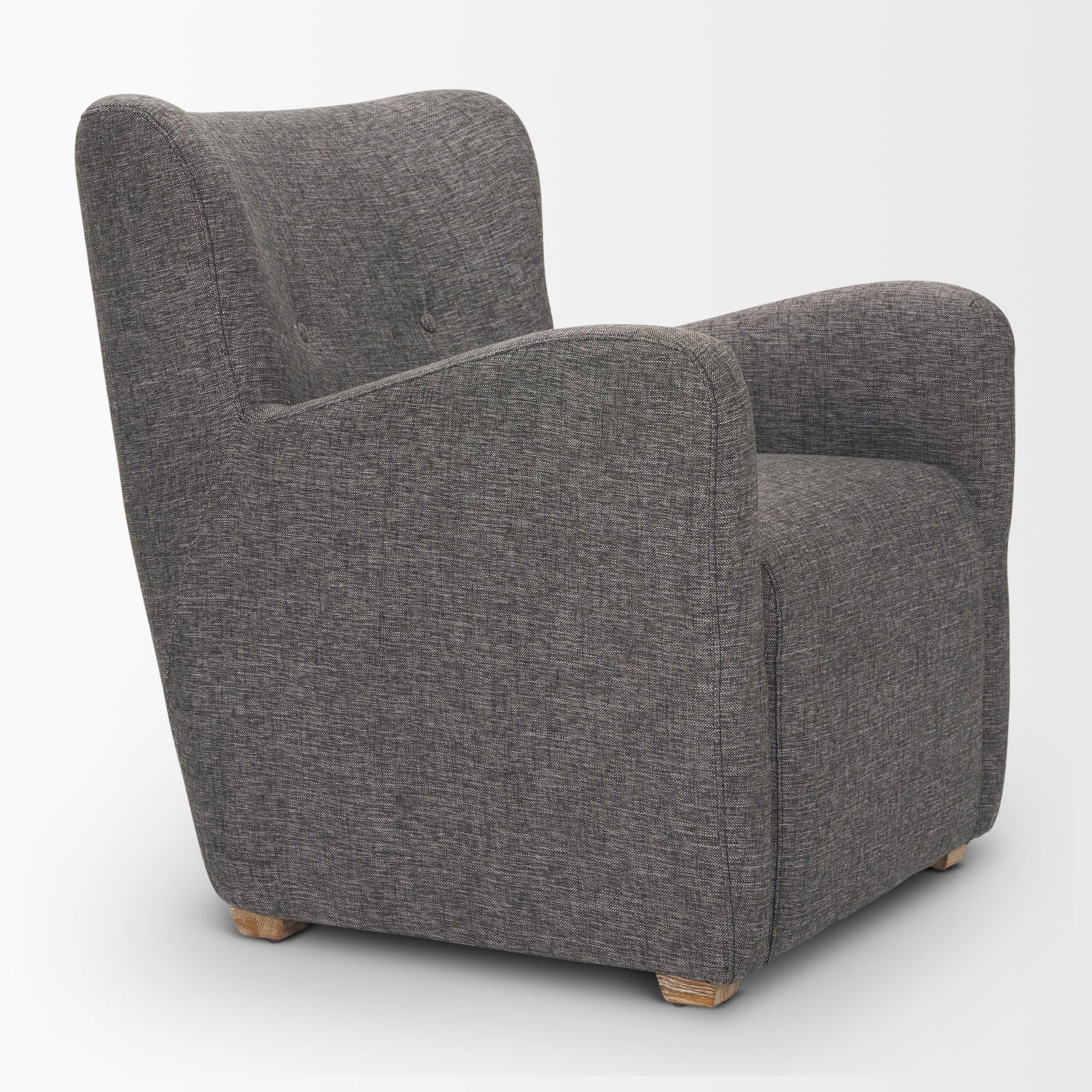 Dunstan Accent Chair Upholstered Gray Twill Fabric and Medium Brown Wood Feet large image 