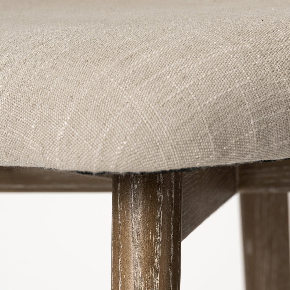 Ronald Curved Back Dining Side Chair | Cream Fabric with Brown Wood, Dining Chair by Mercana, 23.25" length x 21.75" width x 32.25" height View 7