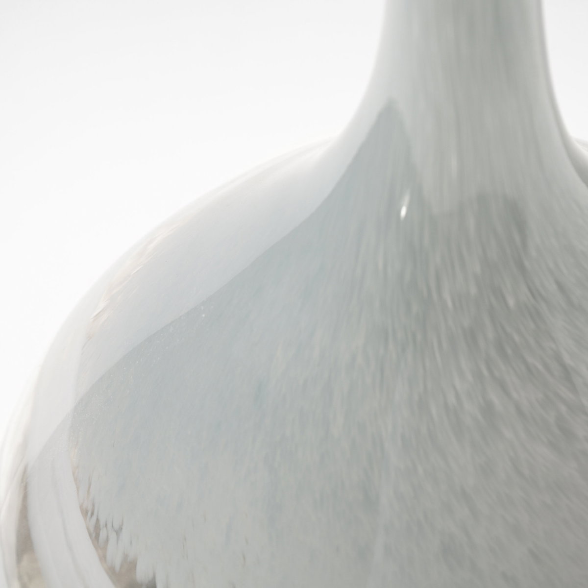 Erie I Short Two Toned Sky Blue Dark Brown Blown Glass Vase, by Mercana, 10.04" length x 10.04" width x 16.73" height View 7