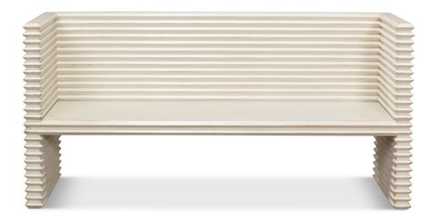 Stacked Bench, Antique White