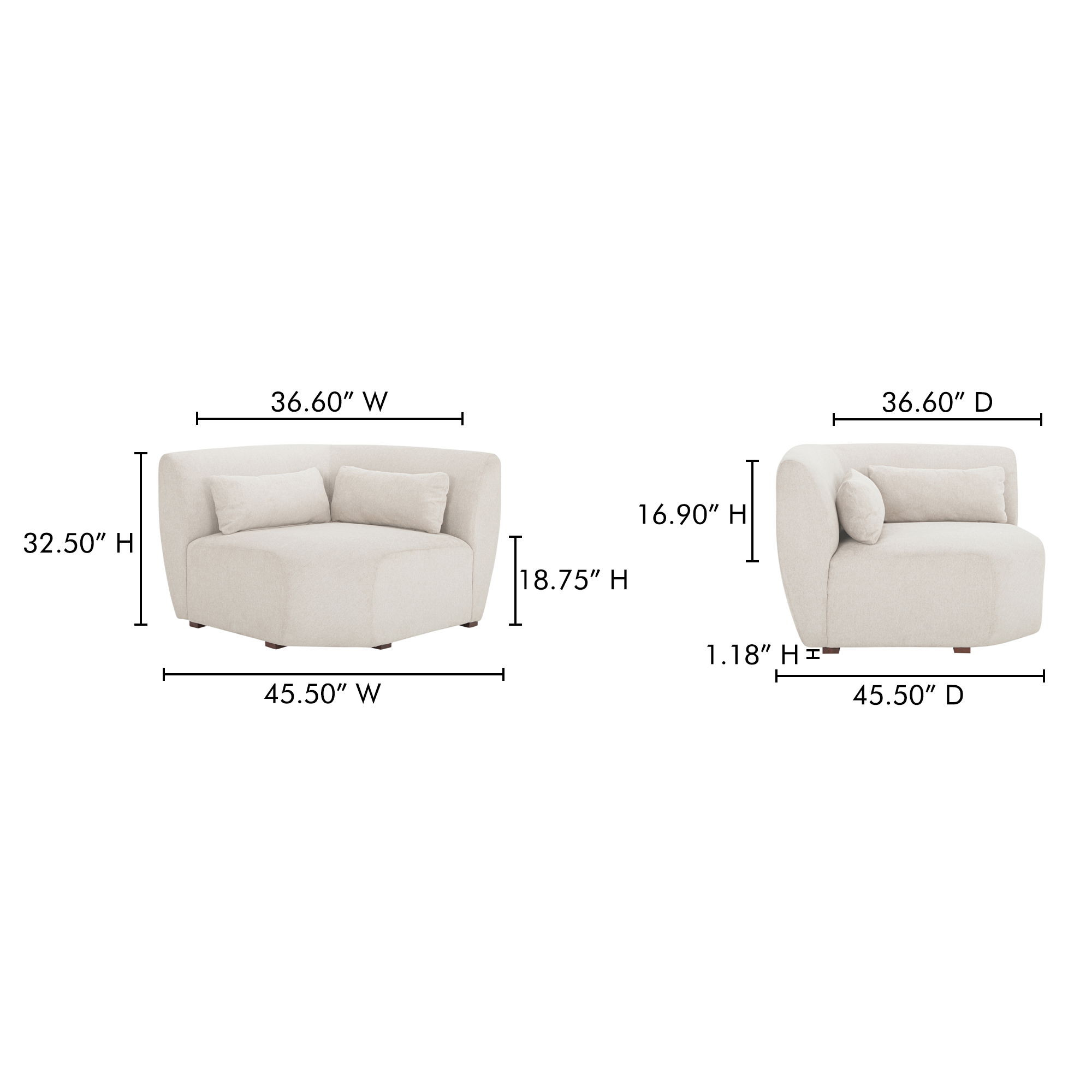 Amelia Corner Chair Warm White large image 
