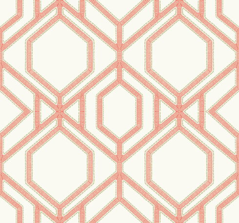 Sawgrass Trellis Coral Wallpaper