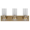 Cardiff Antique Brass 3 Light Vanity, Ceiling Light by Uttermost, 23" width x 10.12" height x 5.75" depth thumbnail 9