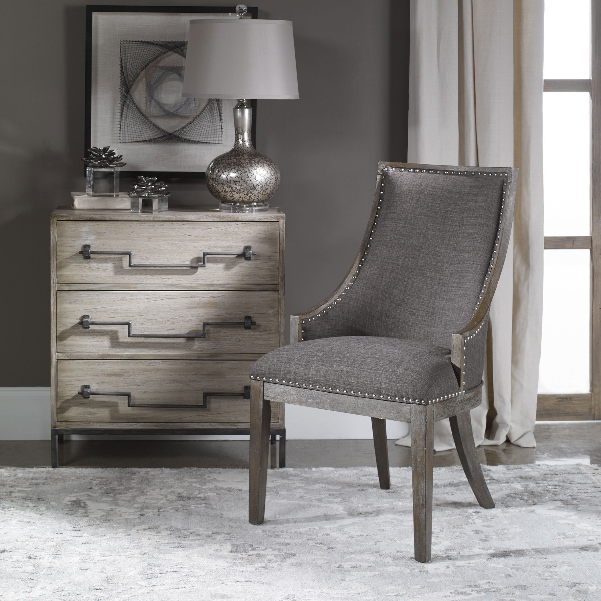 Aidrian Charcoal Gray Accent Chair large image 