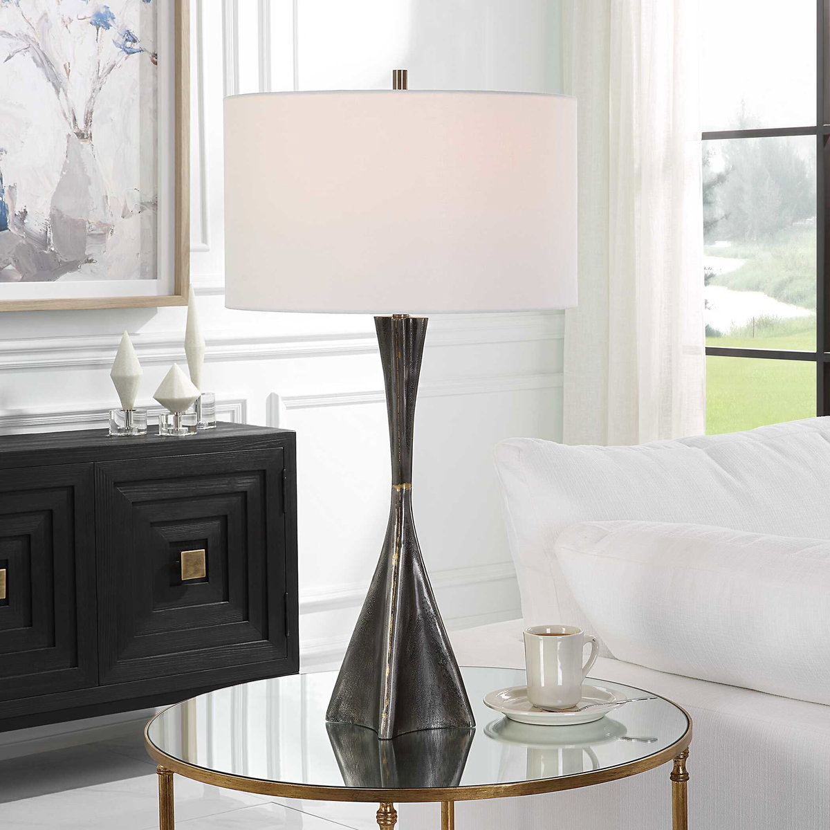 Keiron Industrial Table Lamp, by Uttermost, 1'5" width x 2'8" height x 1'5" depth View 2