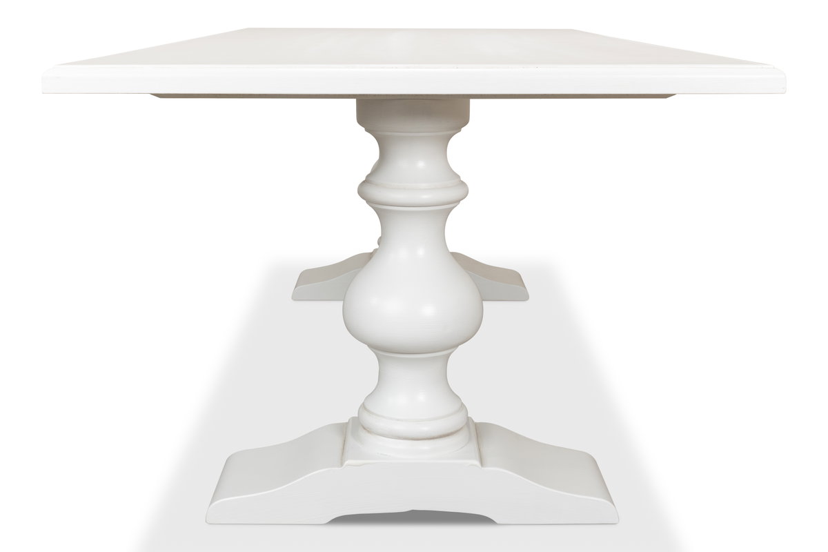 Lionisio Trestle Table  Cortina White, by Sarreid, 3'5" length x 7' width x 2'6" height View 6