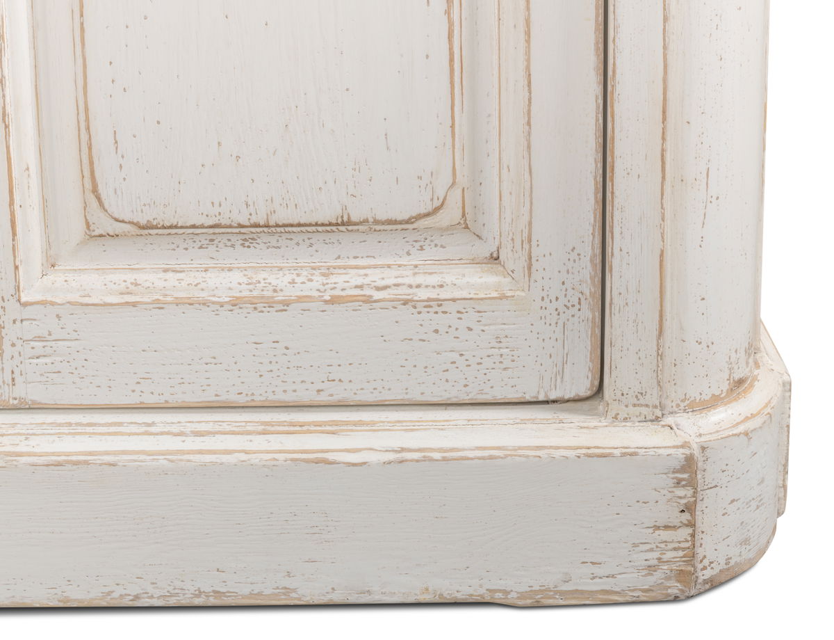 Antique Whitewash Sideboard  6 Door, by Sarreid, 1'8" length x 9'11" width x 3' height View 9