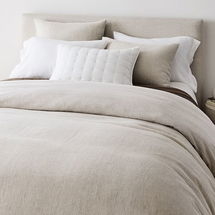 Online Designer Bedroom European Linen Mini Waffle Duvet, King, Natural Flax